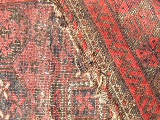 ANTIQUE BALUCH WOOL CARPET 1880-1900 Size: 165x88-cm  /64.9x34.6-inches
Price:200$ or Best Offer
                     