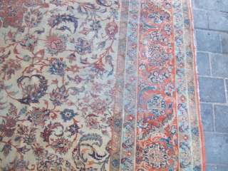 ANTIQUE ISFAHAN  great pattern, lovely colors low pile size:340x263-cm / 133.8x103.5-inches  more info please mail me               