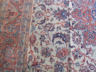 ANTIQUE ISFAHAN  great pattern, lovely colors low pile size:340x263-cm / 133.8x103.5-inches  more info please mail me               