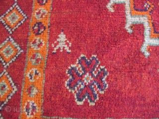 semi-ANTIQUE MOROCCAN WOOL CARPET 476x168-cm / 187.4x66.1-inches                          