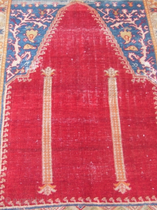 ANTIQUE TURKISH PRAYER rug Size: 154x102-cm / 60.6x40.1-inches   best offer
                     