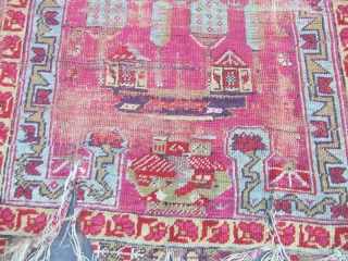 Central Anatolian Kirshehir  worn niched rug with exceptional color
size:150x97-cm  / 59.0x38.1-inches
graet price                   