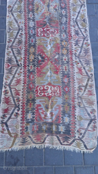 Anatolian kilim fragment size :323x79-cm please ask                          