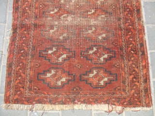 ANTIQUE AFGHAN PRAYER CARPET  92x70-cm  /36.2x27.5-inches
                         