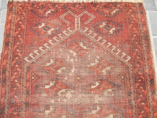 ANTIQUE AFGHAN PRAYER CARPET  92x70-cm  /36.2x27.5-inches
                         