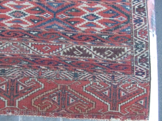 ANTIQUE YOMUD TURKOMAN WOOL RUG TURKESTAN 1880-1900 
Size: 196x107-cm  77.1x42.1-inches
 Best Offer   Good luck to all              