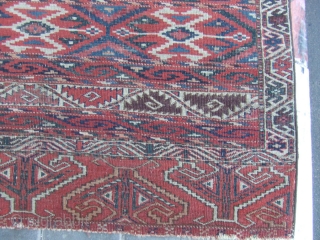 ANTIQUE YOMUD TURKOMAN WOOL RUG TURKESTAN 1880-1900 
Size: 196x107-cm  77.1x42.1-inches
 Best Offer   Good luck to all              