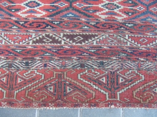 ANTIQUE YOMUD TURKOMAN WOOL RUG TURKESTAN 1880-1900 
Size: 196x107-cm  77.1x42.1-inches
 Best Offer   Good luck to all              