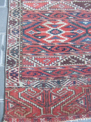 ANTIQUE YOMUD TURKOMAN WOOL RUG TURKESTAN 1880-1900 
Size: 196x107-cm  77.1x42.1-inches
 Best Offer   Good luck to all              