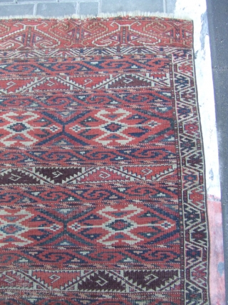 ANTIQUE YOMUD TURKOMAN WOOL RUG TURKESTAN 1880-1900 
Size: 196x107-cm  77.1x42.1-inches
 Best Offer   Good luck to all              