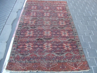 ANTIQUE YOMUD TURKOMAN WOOL RUG TURKESTAN 1880-1900 
Size: 196x107-cm  77.1x42.1-inches
 Best Offer   Good luck to all              