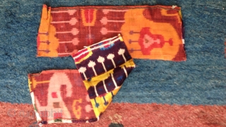 2 small antiqe fragment ikat velvet please ask                         