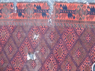 ANTIQUE BALUCH TRIBAL CARPET HAND WOVEN 
Size: 130x79-cm /51.1x31.1-inches
Year: 1880-1900
Price:450$ or Best Offer                    