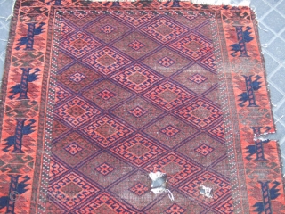 ANTIQUE BALUCH TRIBAL CARPET HAND WOVEN 
Size: 130x79-cm /51.1x31.1-inches
Year: 1880-1900
Price:450$ or Best Offer                    