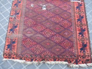 ANTIQUE BALUCH TRIBAL CARPET HAND WOVEN 
Size: 130x79-cm /51.1x31.1-inches
Year: 1880-1900
Price:450$ or Best Offer                    