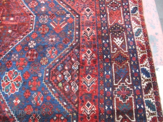 Antique shiraz Rug Carpet Wool Rare Hand Made 1900
Size: 307x223-cm / 120.8x87.7-inches
Medium: Wool 100% hand made
                 