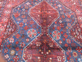 Antique shiraz Rug Carpet Wool Rare Hand Made 1900
Size: 307x223-cm / 120.8x87.7-inches
Medium: Wool 100% hand made
                 