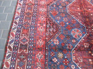 Antique shiraz Rug Carpet Wool Rare Hand Made 1900
Size: 307x223-cm / 120.8x87.7-inches
Medium: Wool 100% hand made
                 