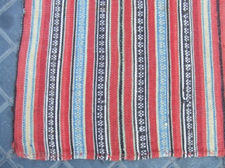 ANTIQUE PERSIAN JAJIM/JAJEM KILIM/BLANKET
Size: 218x187-cm / 85.8x73.6-inches
                          