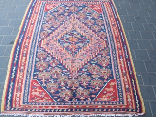 Beautiful Persian antique Senna rug kilim hand made
The rug made of wool on cotton  hand knotted . 
Size: 163x120-cm / 64.1x47.2-inches
The kilim has been fixed in some places(as you can see  ...