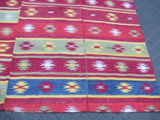Antique turkish Kilim  Hand Made
The kilim has been fixed in some places(as you can see on the pictures)Very uniqe design 
207x183-cm  / 81.4x72.0-inches
450$ Good luck to all    