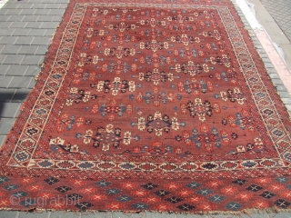 ANTIQUE YOMUD CARPET TURKESTAN 1880
Size:270x180-cm  /106.2x70.8-inches
Very unique, carpet for collectors.         
The rug has hole in some places(as you can see on the pictures)
Good  ...