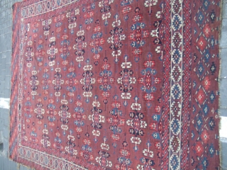 ANTIQUE YOMUD CARPET TURKESTAN 1880
Size:270x180-cm  /106.2x70.8-inches
Very unique, carpet for collectors.         
The rug has hole in some places(as you can see on the pictures)
Good  ...