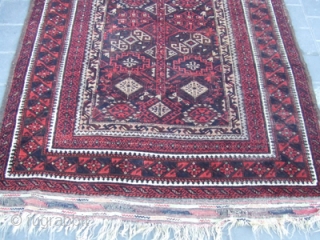 ANTIQUE BALUCH CARPET
This is beautiful Baluch rug carpet ,
Size: 191x112-cm / 75.1x44.0-inches 
1900-1920 I love this antique beauty and I am sure you will too.
        