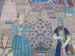 Antique Persian Lavar Kerman Kirman Rug 1870-1880
Size: 193.5x102-cm /76.1x40.1-inches 
The rug has been fixed in some places(as you can see on the pictures)          