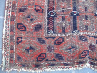 ANTIQUE BALUCH TRIBAL CARPET 
The carpet has been fixed in some places(as you can see on the pictures)There is a little hole and repair  (as you can see on the pictures)
Size:174x100-cm  ...