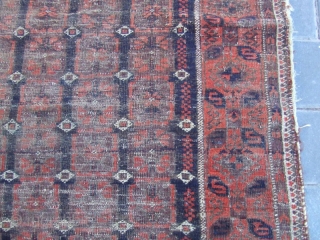 ANTIQUE BALUCH TRIBAL CARPET 
The carpet has been fixed in some places(as you can see on the pictures)There is a little hole and repair  (as you can see on the pictures)
Size:174x100-cm  ...