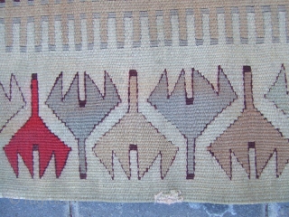 Antique turkish Kilim 
Size:138x74-cm / 54.3x29.1-inches
The kilim in very good condition , as you can see on the picture the kilim has a (minor stains)The kilim has been fixed in some places,  ...