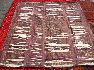 ottoman embroderi late 19/silk with gilded metal thread embroidery 
size:176x146-cm / 69.2x57.4-inches condition:(as you can see on the pictures)
Price:450$ or Best Offer           