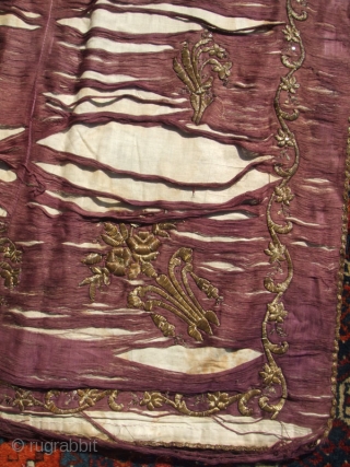 ottoman embroderi late 19/silk with gilded metal thread embroidery 
size:176x146-cm / 69.2x57.4-inches condition:(as you can see on the pictures)
Price:450$ or Best Offer           