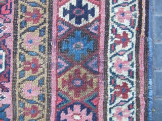 ANTIQUE KURDISH RUG wool on wool .The rug have really amazing background color and unique patterns.
The rug has been fixed in some places(as you can see on the pictures)Very uniqe design!Size:210x132-cm /  ...