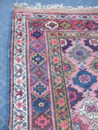 ANTIQUE KURDISH RUG wool on wool .The rug have really amazing background color and unique patterns.
The rug has been fixed in some places(as you can see on the pictures)Very uniqe design!Size:210x132-cm /  ...