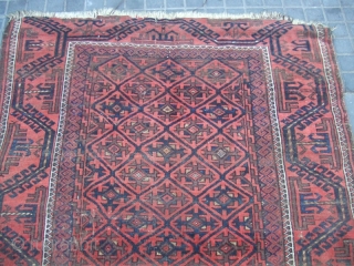 ANTIQUE BALUCH WOOL CARPET Size: 186x117-cm / 73.2x46.0-inches
                         