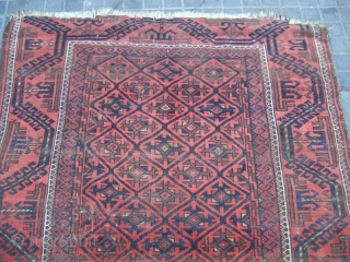 ANTIQUE BALUCH WOOL CARPET Size: 186x117-cm / 73.2x46.0-inches
                         