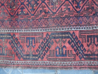 ANTIQUE BALUCH WOOL CARPET Size: 186x117-cm / 73.2x46.0-inches
                         