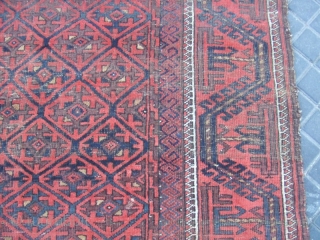 ANTIQUE BALUCH WOOL CARPET Size: 186x117-cm / 73.2x46.0-inches
                         