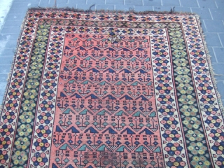 antique kurdish rug Size:255x130-cm / 100.3x51.1-inches The rug has been fixed in some places(as you can see on the pictures)             