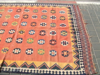 Old Quashquai Kilim size:250x168-cm / 98.4x66.1-inches

                           