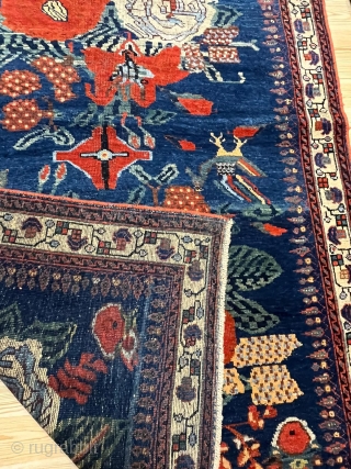 AFSHAR HANDMADE 
SIZE:180*125
AGE:18 TH 
MATERIAL:WOL
a collection of antique carpets on the sit                     