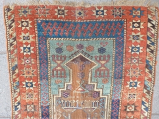 Turkish prayer rug 87x137cm, beautiful rug, has some restoration,                        