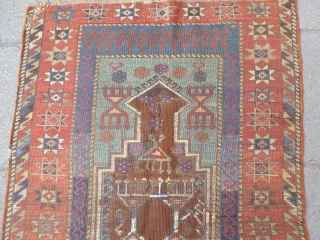 Turkish prayer rug 87x137cm, beautiful rug, has some restoration,                        