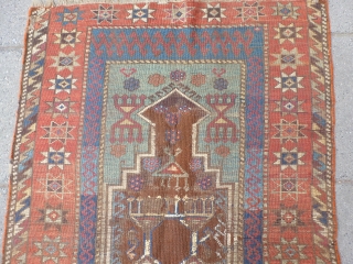 Turkish prayer rug 87x137cm, beautiful rug, has some restoration,                        