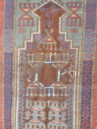 Turkish prayer rug 87x137cm, beautiful rug, has some restoration,                        