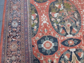 Antique Ziegler Mahal 465x363 cm, beautiful colors and drawings.                        