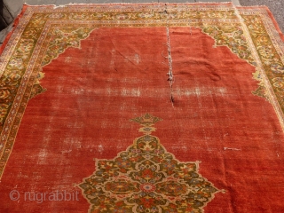 Antique Ziegler 395x280cm , in distressed condition but absolutely a beautiful and elegant rug                   