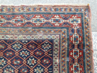 Beautifull Antique Shirvan Rug. Size 140 x 120. Comes with some condition issues.                    